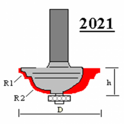 Фреза ГЛОБУС 2021 R3/8 кромочная калевочная с нижним подшипником