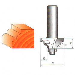 Фреза ГЛОБУС 2009 R4 кромочная фигурная с нижним подшипником